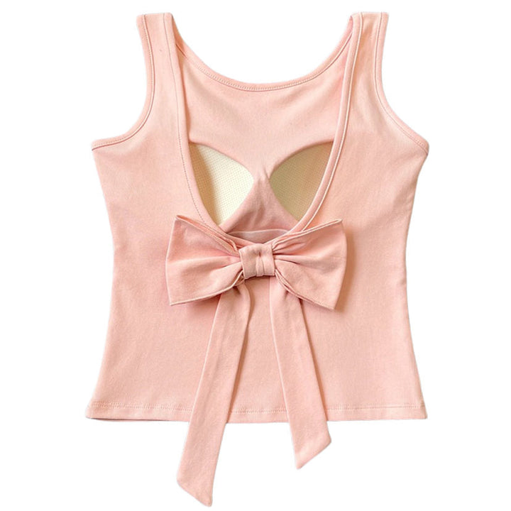 Blush Built-In Cup Bow Top - Vedlit