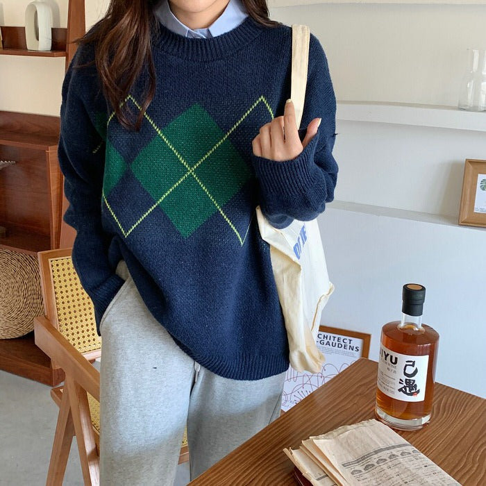 80's Grandma Argyle Sweater - Vedlit