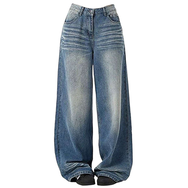 90s Faded Wash Baggy Jeans - Vedlit