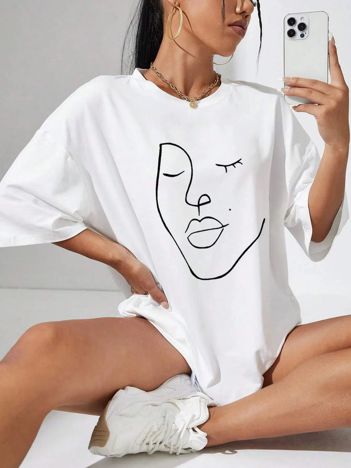 Abstract Woman Face Tee - Vedlit