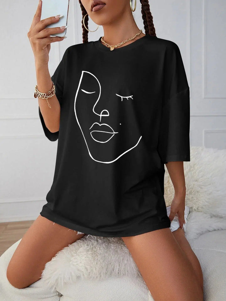 Abstract Woman Face Tee - Vedlit