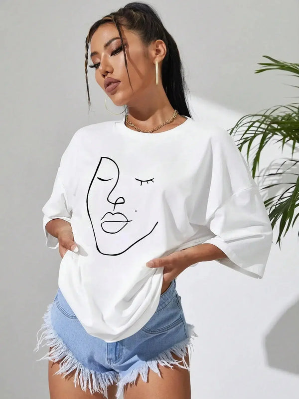 Abstract Woman Face Tee - Vedlit