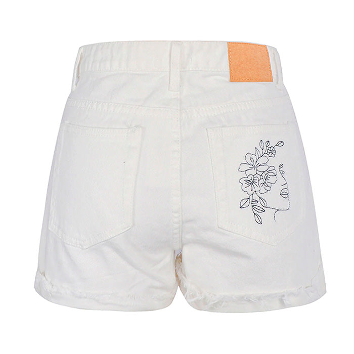 Aesthetic Outlines Embroidery Shorts - Vedlit