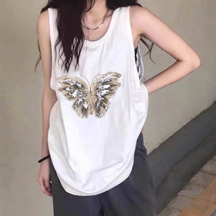 Aesthetic Butterfly Print Tee - Vedlit