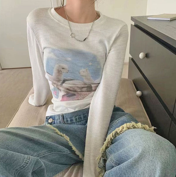 Alpaca Ribbed Long Sleeve Top - Vedlit