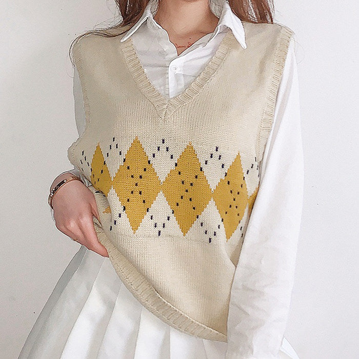 Argyle Sweater Vest - Vedlit