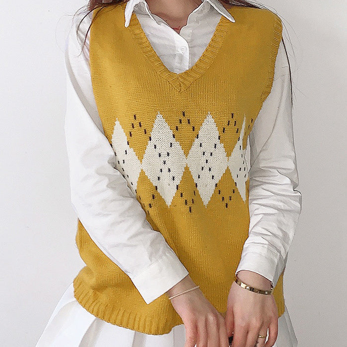 Argyle Sweater Vest - Vedlit