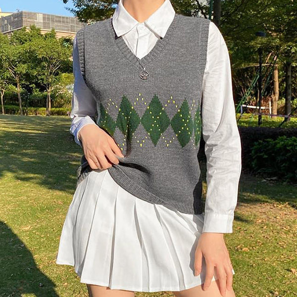 Argyle Sweater Vest - Vedlit