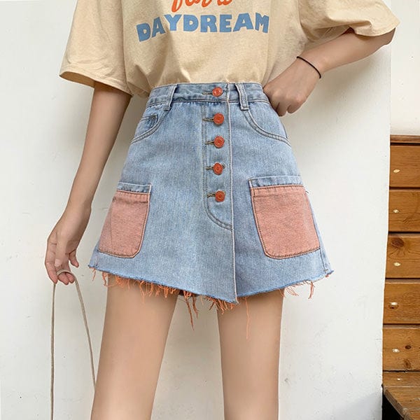 Artsy Denim Skirt - Vedlit