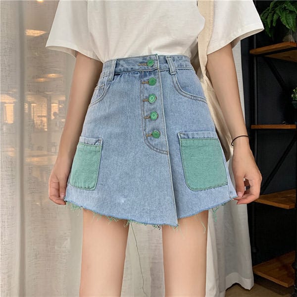 Artsy Denim Skirt - Vedlit