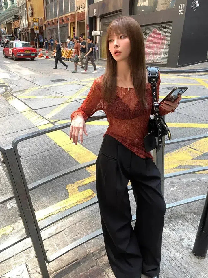 Baddie Lace Sheer Top - Vedlit
