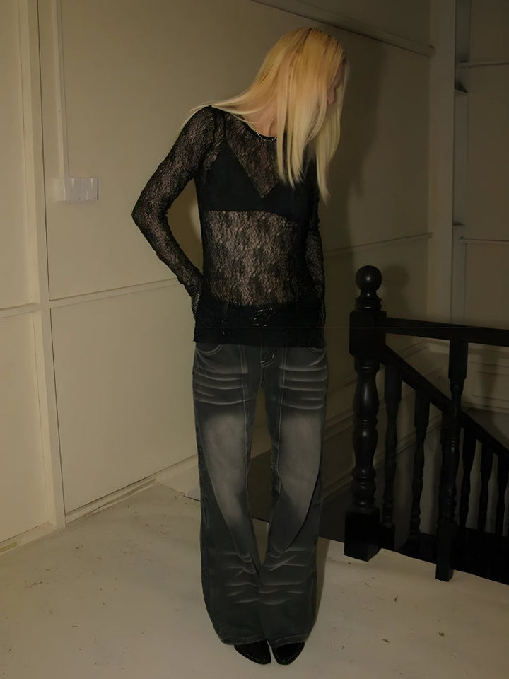 Baddie Lace Sheer Top - Vedlit
