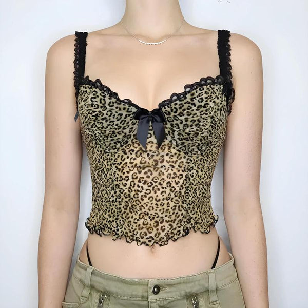 Baddie Leopard Mesh Top - Vedlit