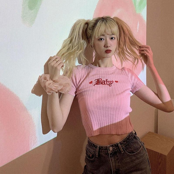 Barbie Embroidered Crop Top - Vedlit