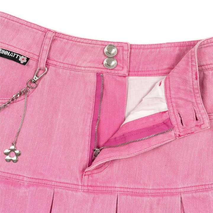 Barbie Pleated Denim Mini Skirt - Vedlit