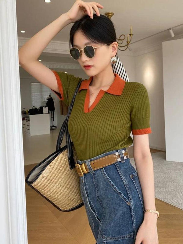 Basic Corduroy Polo Top - Vedlit