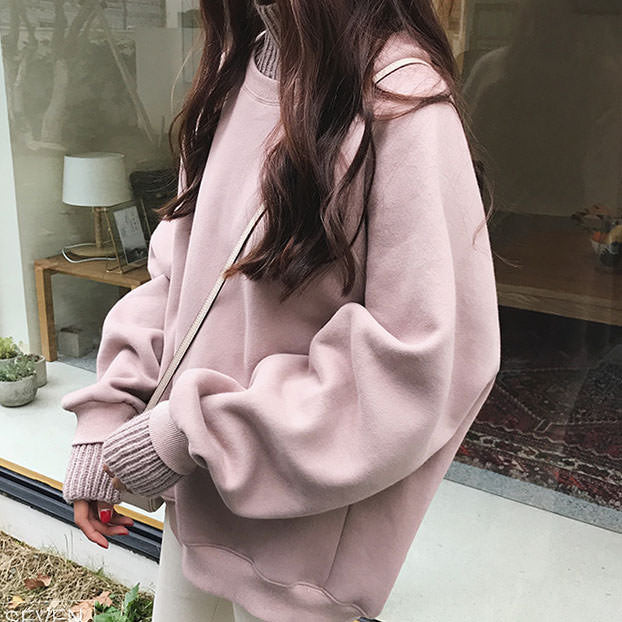 Basic High Neck Sweatshirt - Vedlit