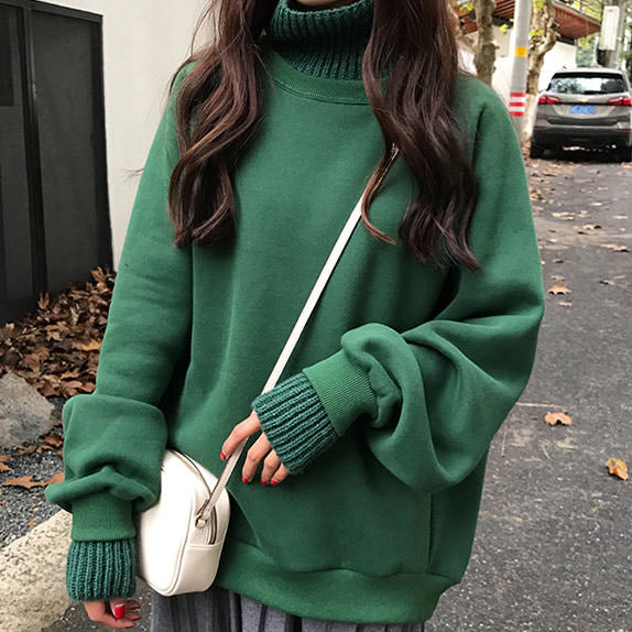 Basic High Neck Sweatshirt - Vedlit