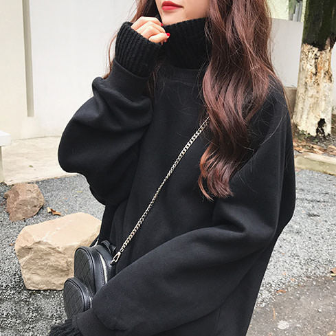 Basic High Neck Sweatshirt - Vedlit