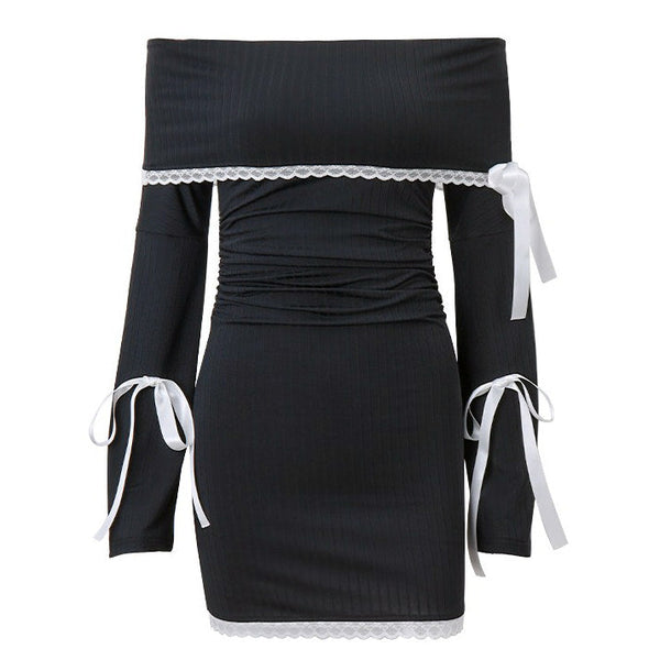 French Maid Off-Shoulder Dress - Vedlit