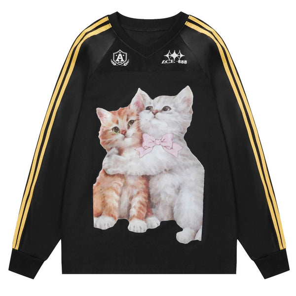 Blokette Aesthetic Kitten Print Jersey - Vedlit