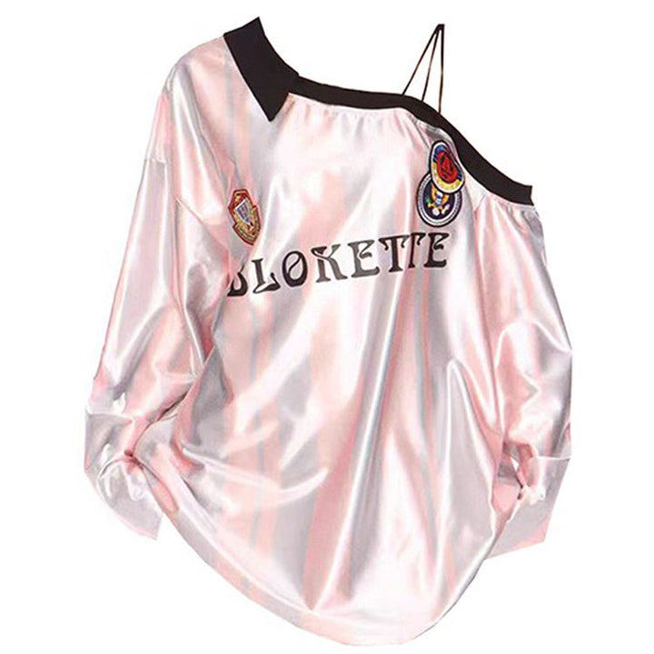 Blokette Striped Off-Shoulder Jersey - Vedlit