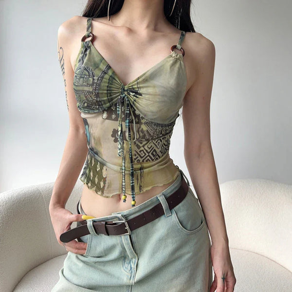 Bohemian Tie-Up Top - Vedlit