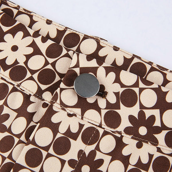 Brown Floral Pants - Vedlit