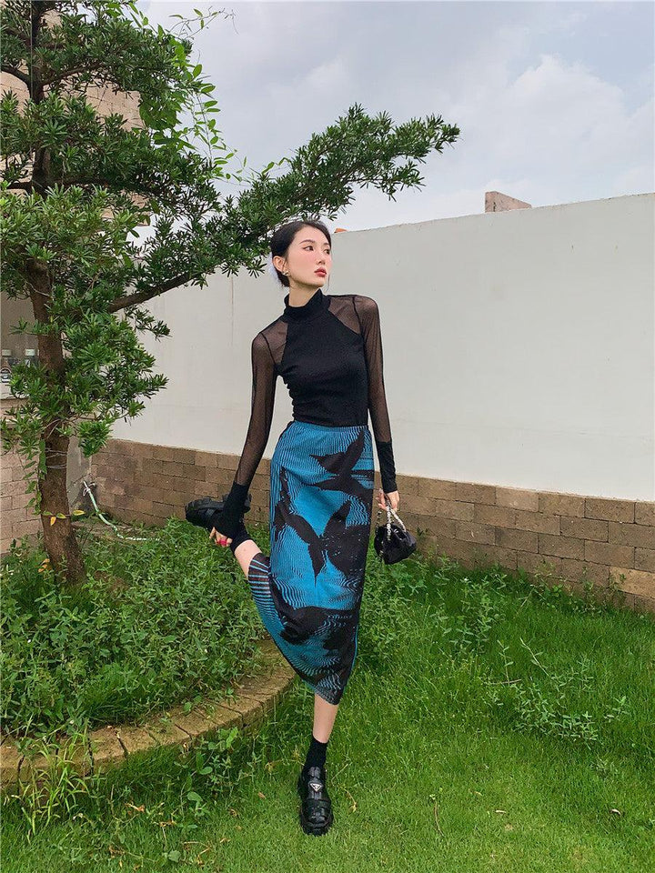 Butterfly Midi Pencil Skirt - Vedlit