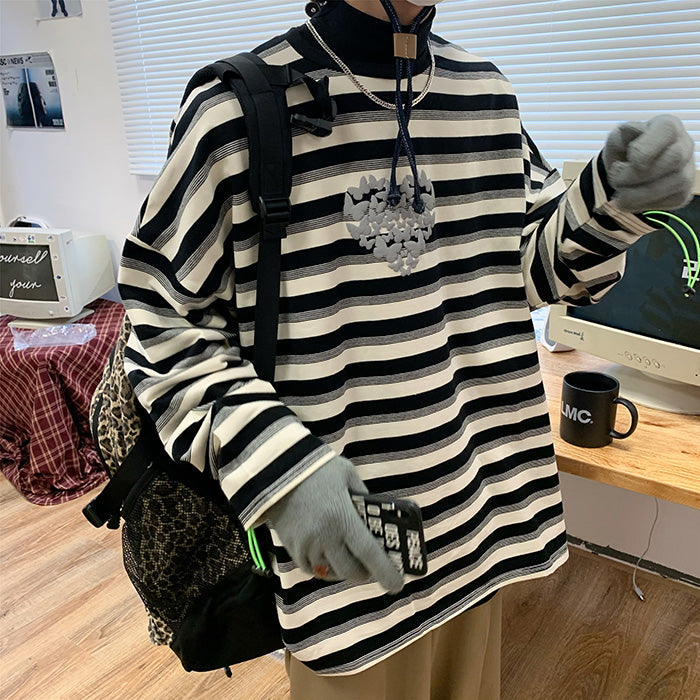 Butterfly Striped Long Sleeve Tee - Vedlit