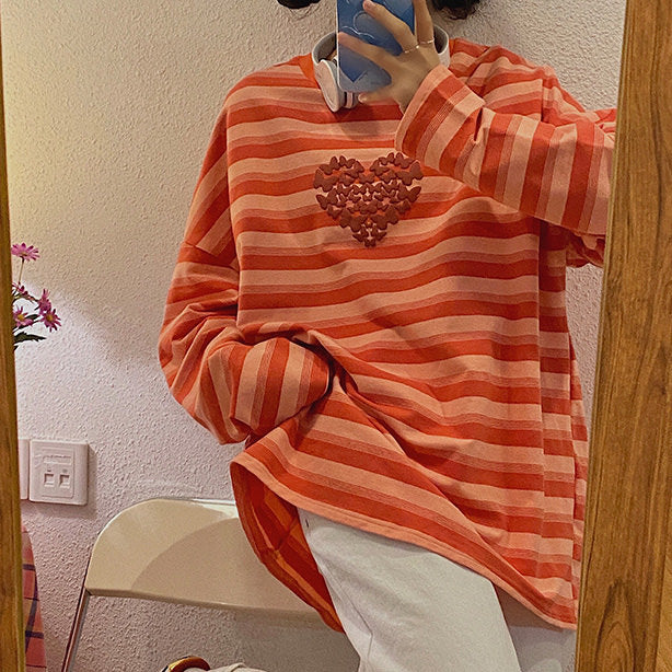 Butterfly Striped Long Sleeve Tee - Vedlit