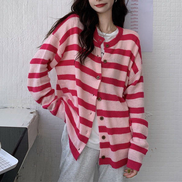 Candy Crush Striped Cardigan - Vedlit