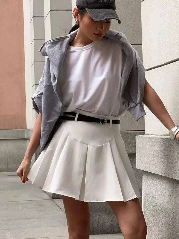 Casualcore Pleated Mini Skirt - Vedlit