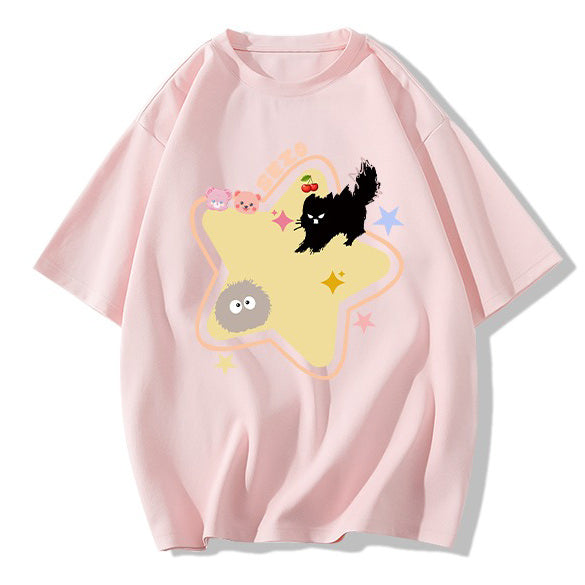 Yellow Star Cat T-Shirt - Vedlit