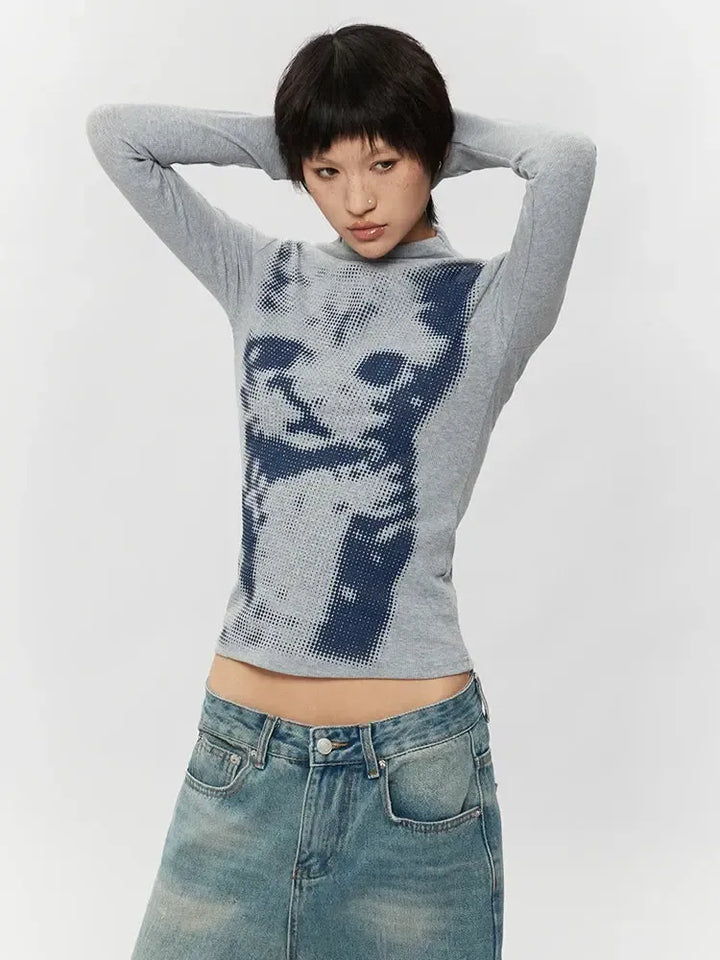 Cat High Neck Top - Vedlit