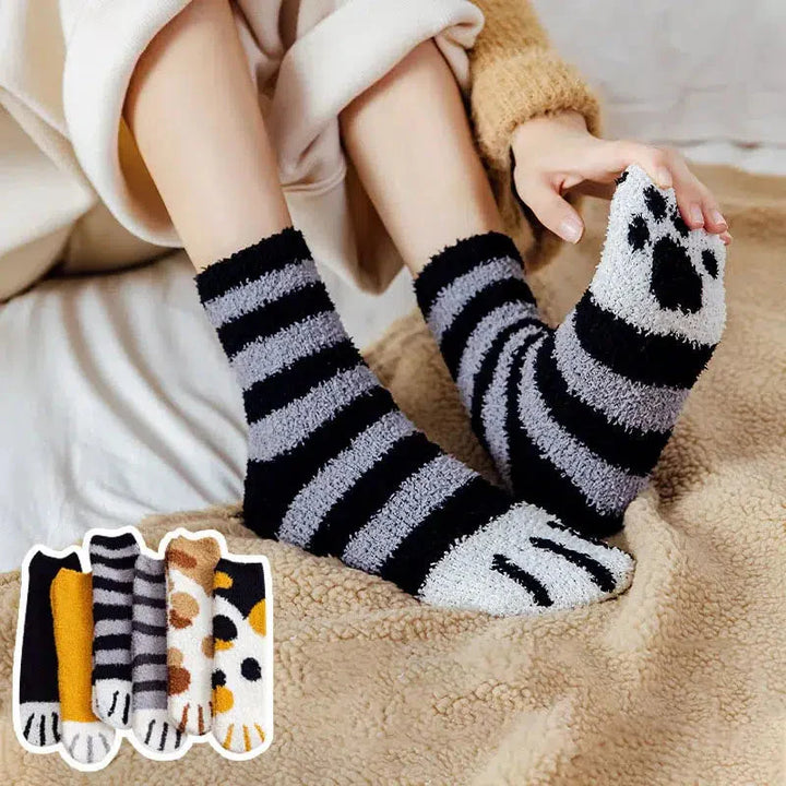 Cat Paw Plush Socks - Vedlit