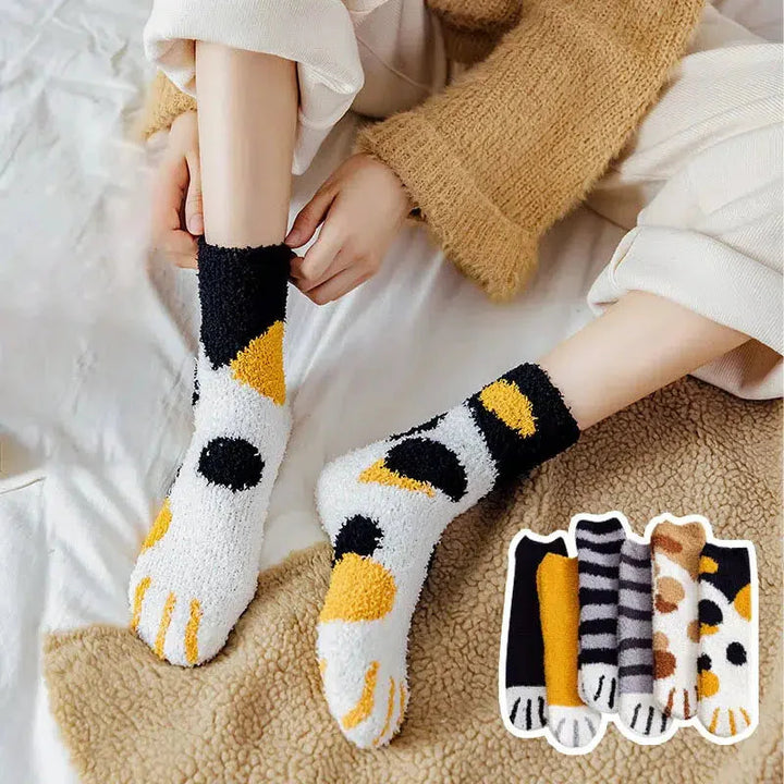 Cat Paw Plush Socks - Vedlit