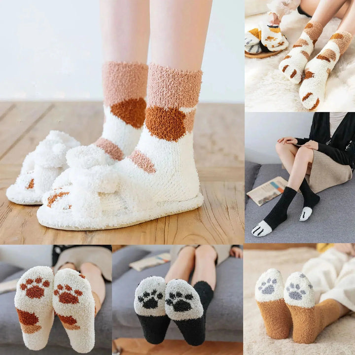 Cat Paw Plush Socks - Vedlit