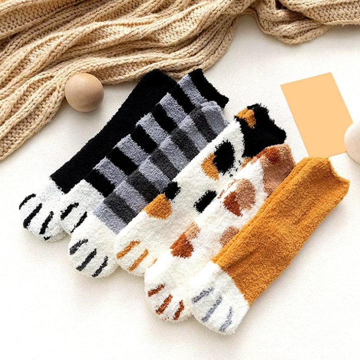 Cat Paw Plush Socks - Vedlit