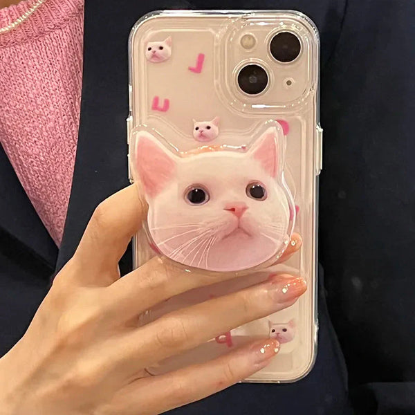 Cat Popsocket Clear Phone Case - Vedlit
