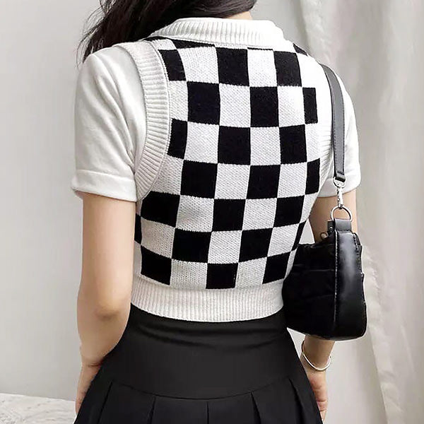 Check On It Knit Vest - Vedlit