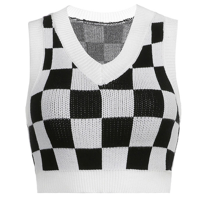 Check On It Knit Vest - Vedlit