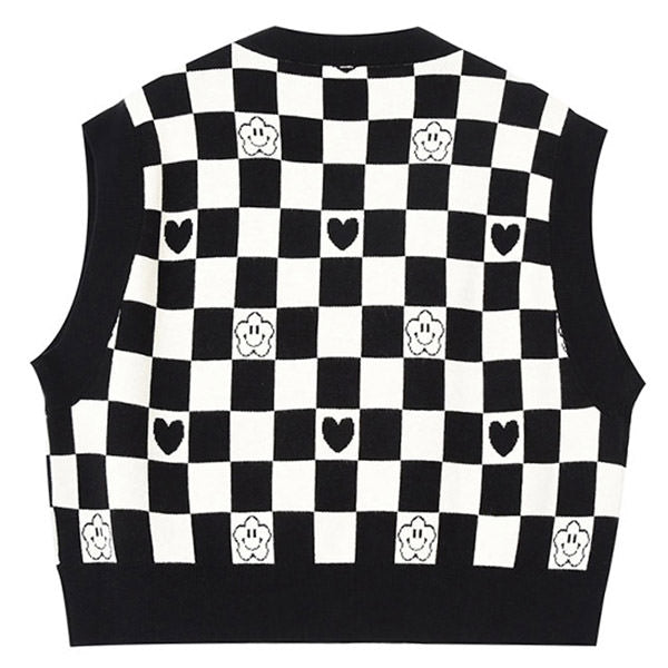 Checkerboard Cropped Vest - Vedlit