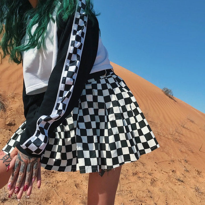 Checkered Mini Skirt - Vedlit