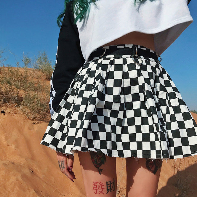 Checkered Mini Skirt - Vedlit
