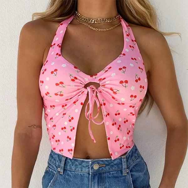 Cherry Blossom Halter Top - Vedlit