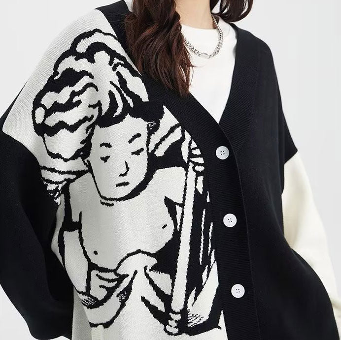 Cherub Aesthetic Asymmetrical Cardigan - Vedlit