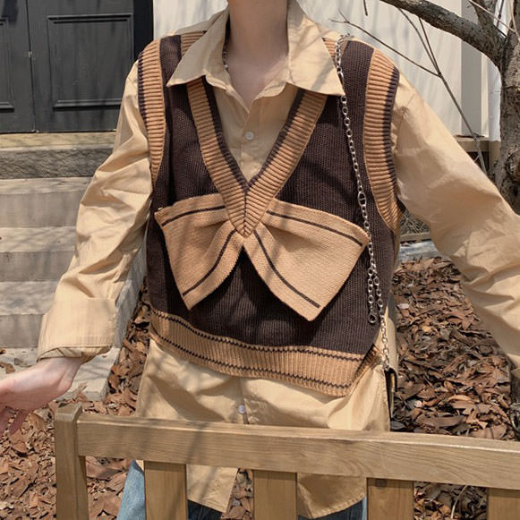 Chocolate Brown Aeshetic Vest - Vedlit