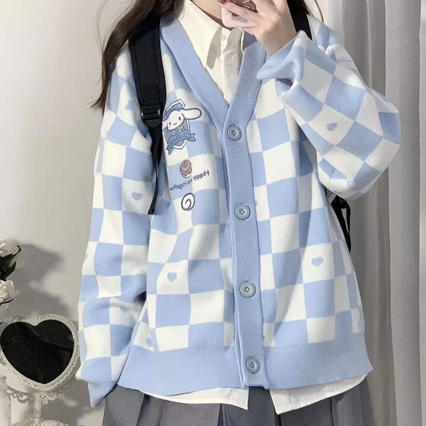 Cinnamoroll Buttoned Blue Cardigan - Vedlit