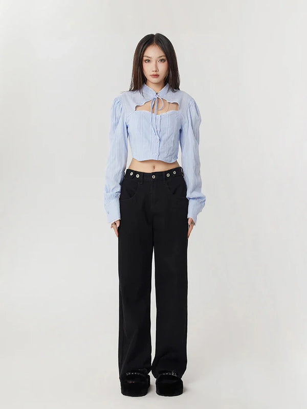 Classiccore Cut Out Crop Shirt - Vedlit